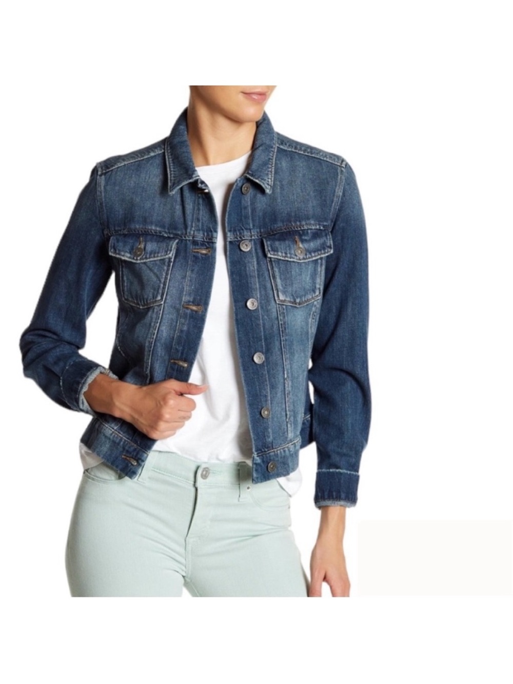 Anthropologie PAIGE Vermont Denim Jacket Dark Wash medium